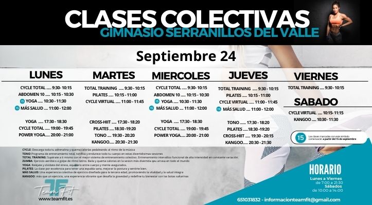 CLASES COLECTIVAS Serranillos del valle